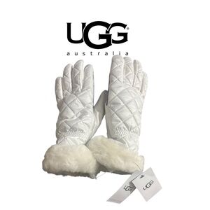 All Weather Genuine Shearling Trim Quilted Gloves